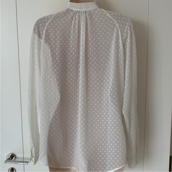 Somerset By Alice Temperley Ivory Dot Sheer Long Sleeve Kate Middleton Blouse 6 - Picture 11 of 14
